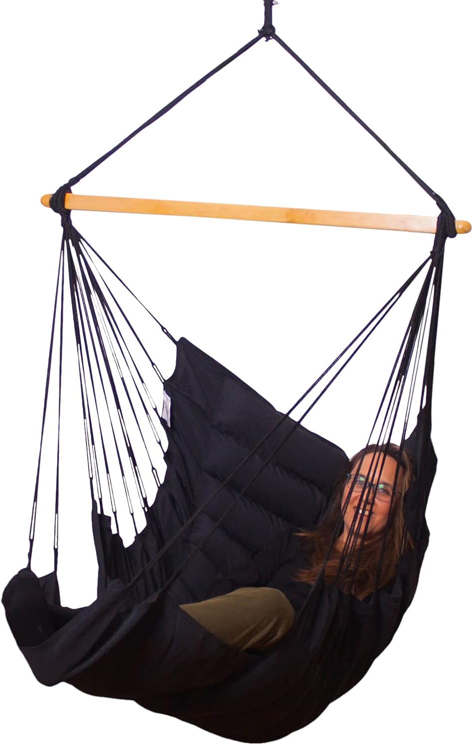 SoftChair Black Hängesessel gepolstert wetterfest Uni schwarz