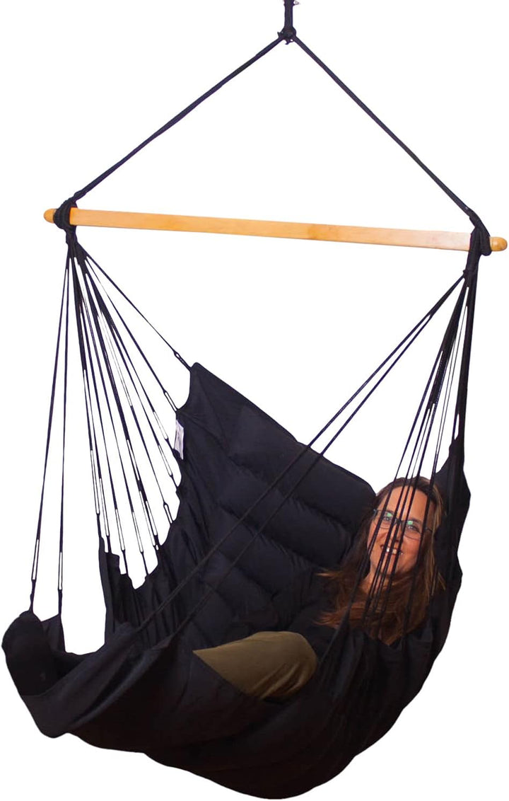 SoftChair Black Hängesessel gepolstert wetterfest Uni schwarz