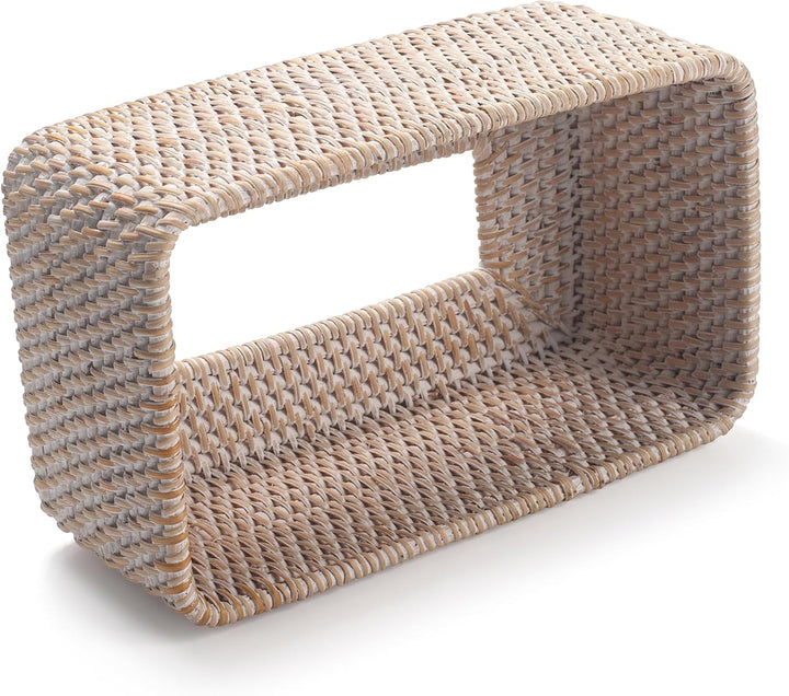 Kosmetiktücherbox aus Rattan, Geflochtener Tücherbox Halter Rechteckig, Gewebter Gesichtstuchhalter,