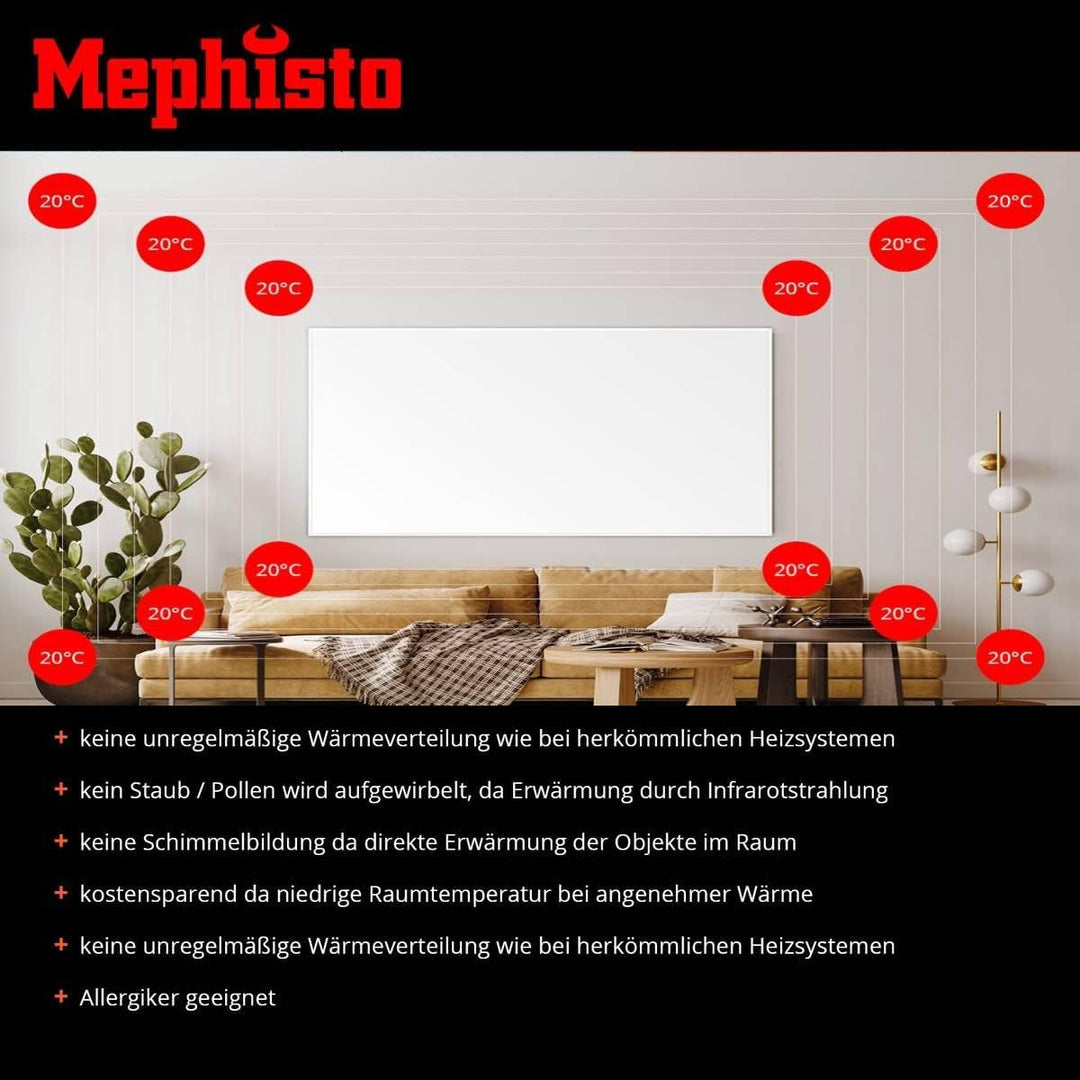 Mephisto Infrarot Heizung Wand- Decken-Standheizung energiesparend Elektroheizung inkl. Fernbedienun