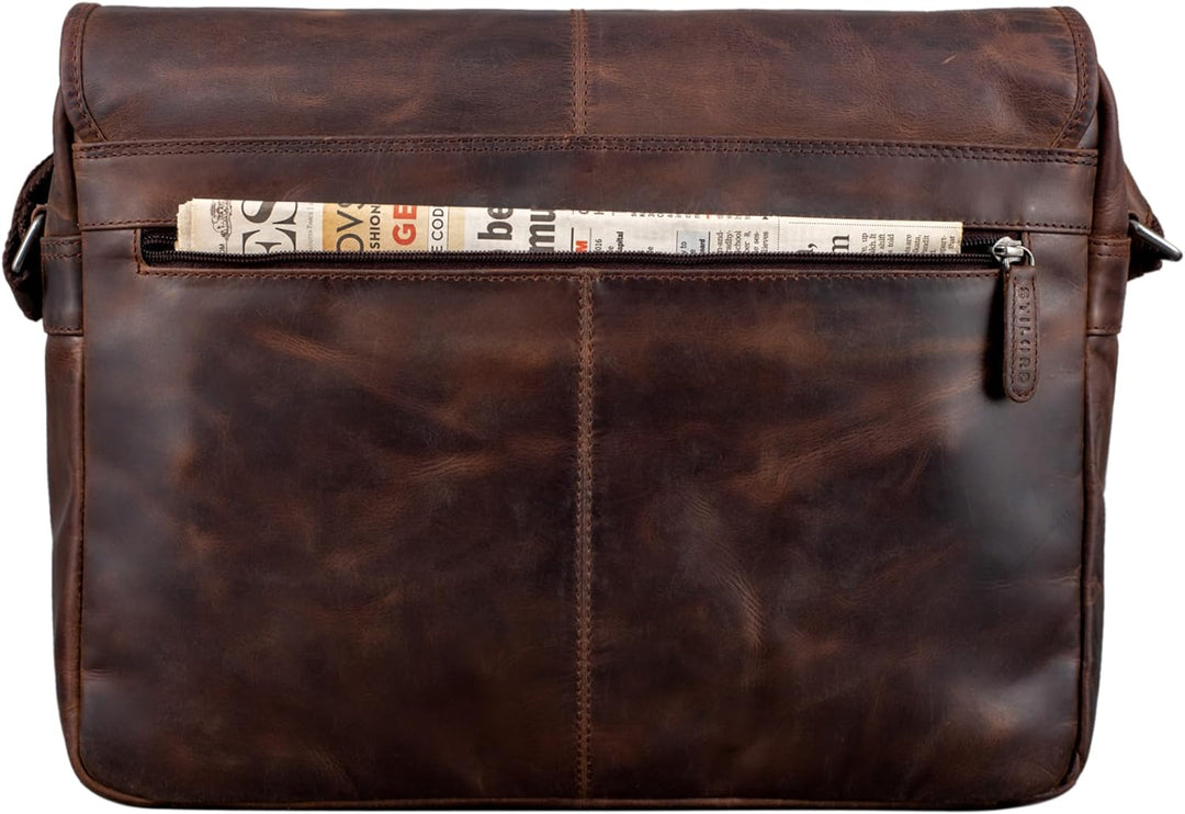 STILORD 'Curtis' Umhängetasche Leder als Messenger Bag oder Aktentasche Vintage Laptoptasche 15,6 Zo