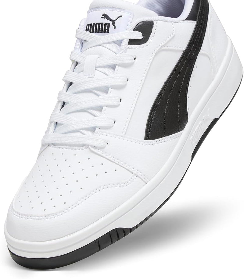 PUMA Herren Rebound V6 Low Leichtathletik-Schuh 47 EU Puma White Puma Black Puma Black, 47 EU Puma W