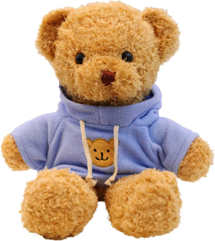 TROYSINC Teddybär Weiches Fell Teddybär mit Kapuze Tatzendruck Plüschtier Kuscheltier Stofftier Gesc