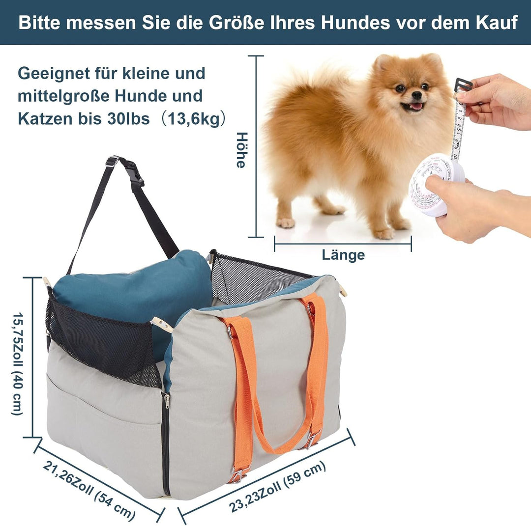 Ownpets Hunde Autositz für kleine bis mittlere Hunde, Waschbarer Hundesitz Auto, Hundebett Auto, Erh
