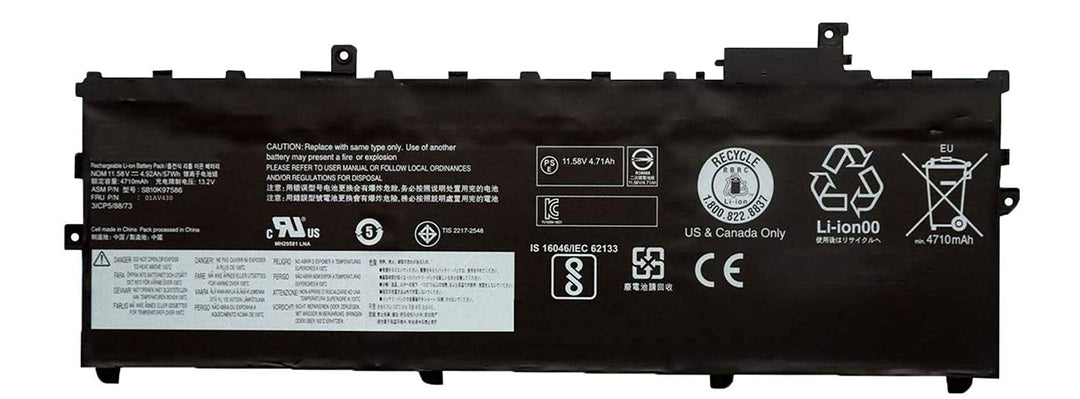 ASKC 01AV430 Laptop Akku für ThinkPad X1 Carbon 5th Gen 2017 6th Gen 2018 Series SB10K97587 01AV431