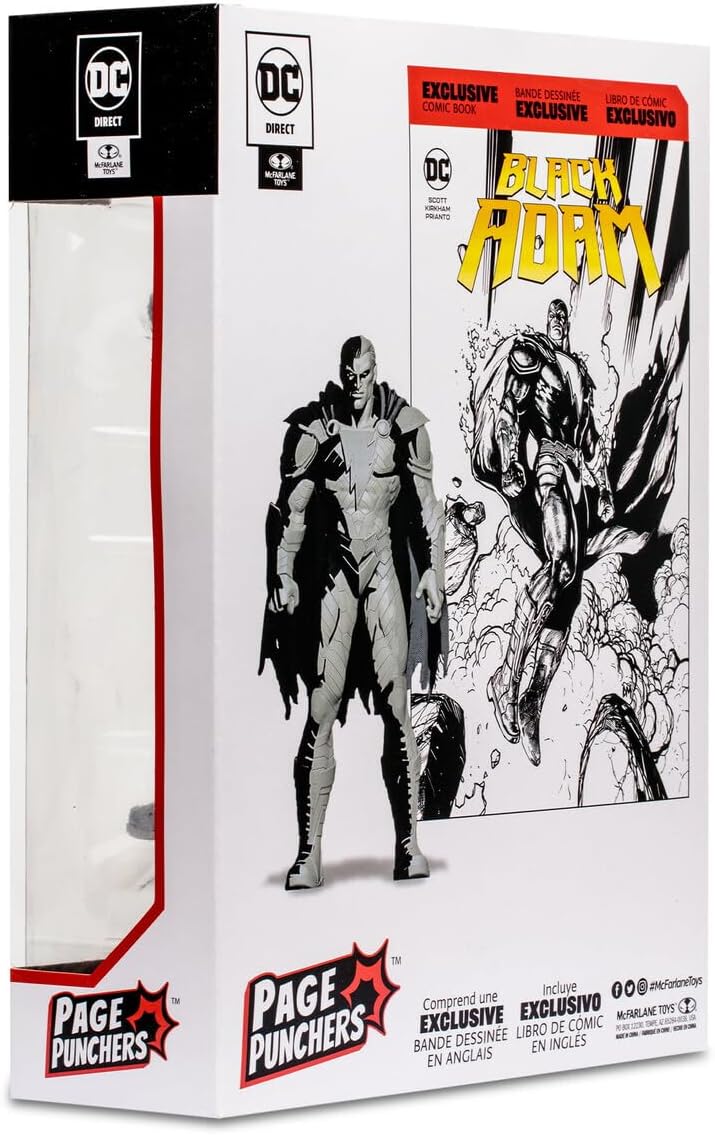McFarlane Direct Page Punchers Actionfigur & Comic Black Adam (Line Art Variant) 18 cm 15894
