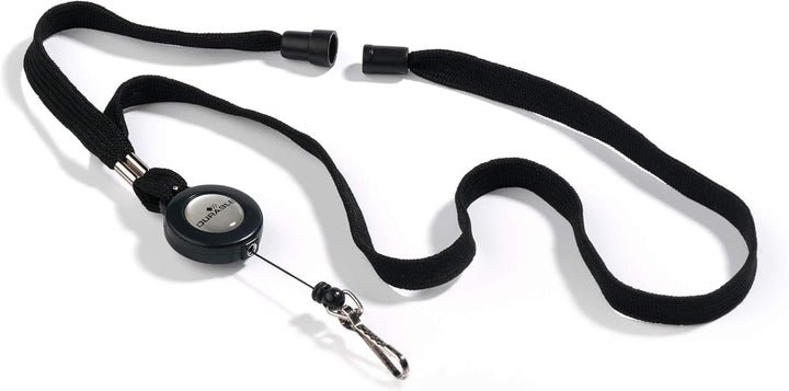 Durable Halsband mit Sicherheitsverschluss und ausziehbarem Federhaken, 10 Stück, schwarz, 822301