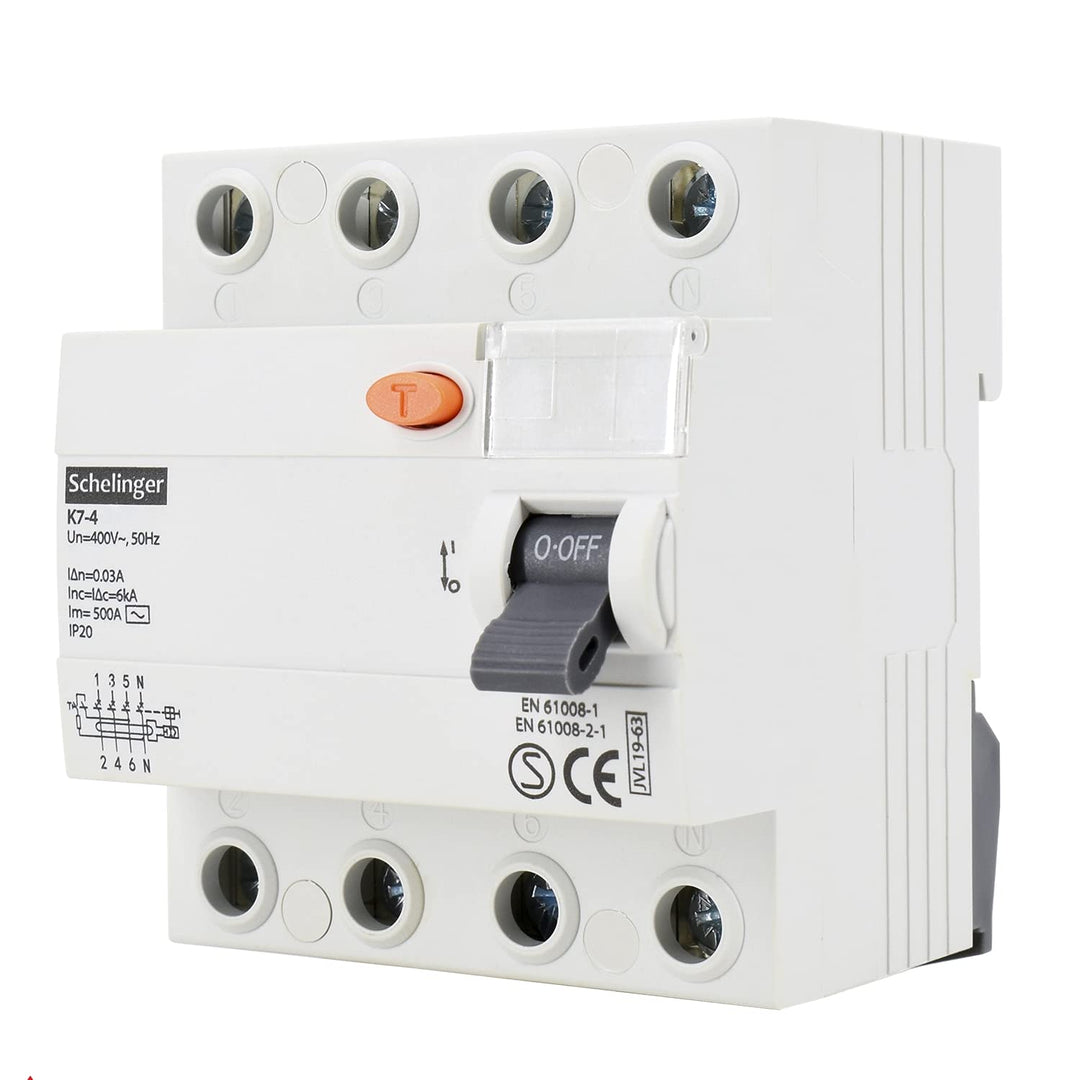 Schelinger Fehlerstromschutzschalter FI-Schalter RCD / 30mA / 4-polig / 40A (4-Polig / 40A / VDE), 4