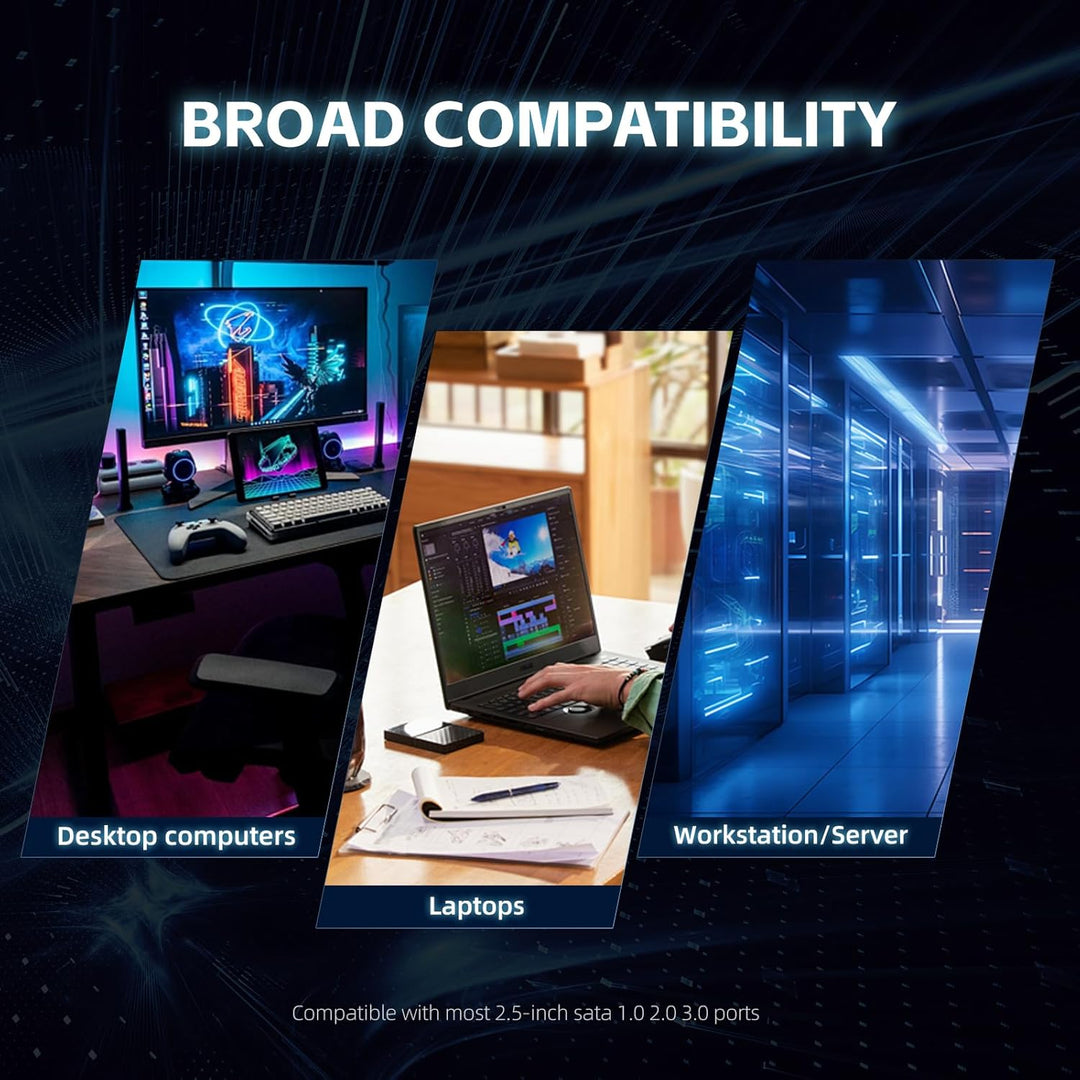 KingSpec 512GB 2 5 Zoll SATA SSD, 2.5 inch SATA III 6Gb/s Interne Solid State Festplatte - 3D NAND F