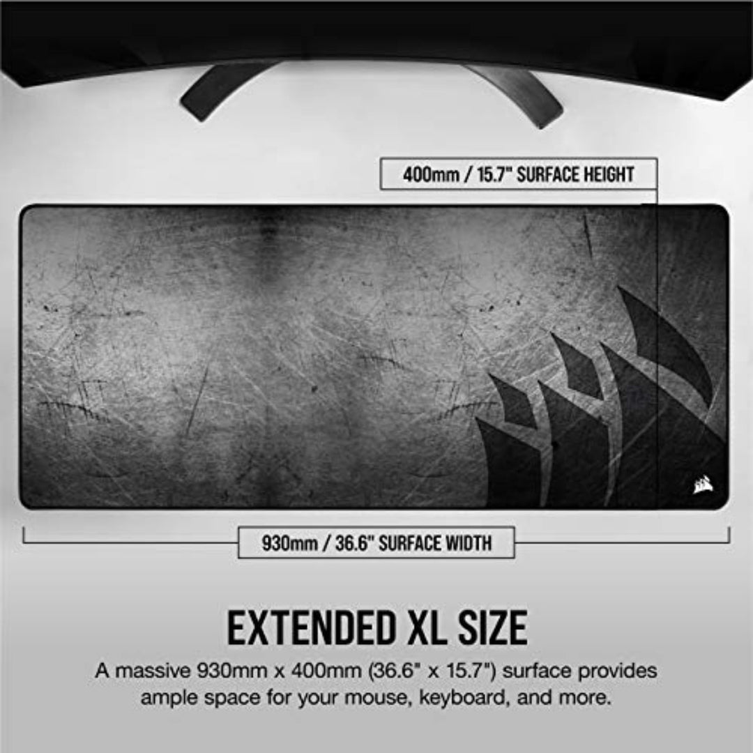 Corsair MM350 PRO Spritzwassergeschütztes Premium-Gaming-Mauspad aus Stoff (Fläche 93 × 40 cm, Mikro
