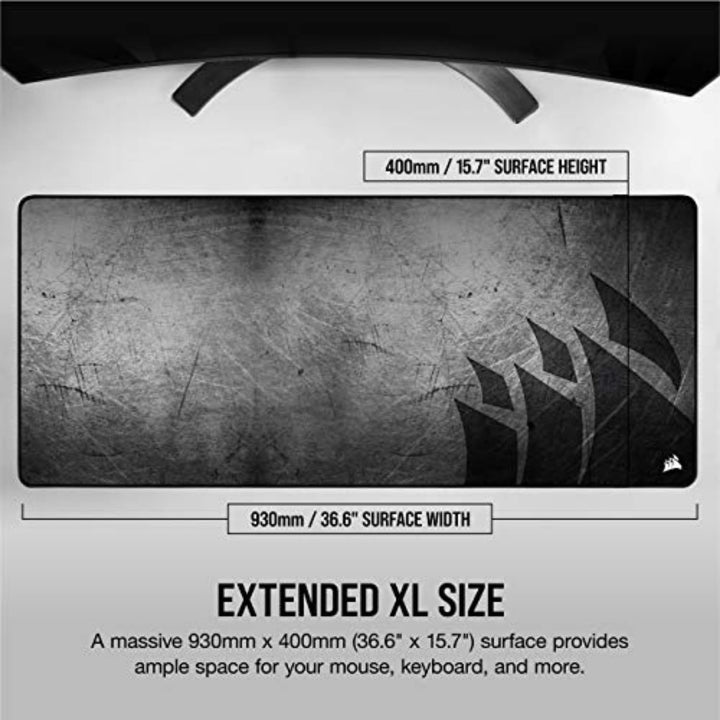 Corsair MM350 PRO Spritzwassergeschütztes Premium-Gaming-Mauspad aus Stoff (Fläche 93 × 40 cm, Mikro