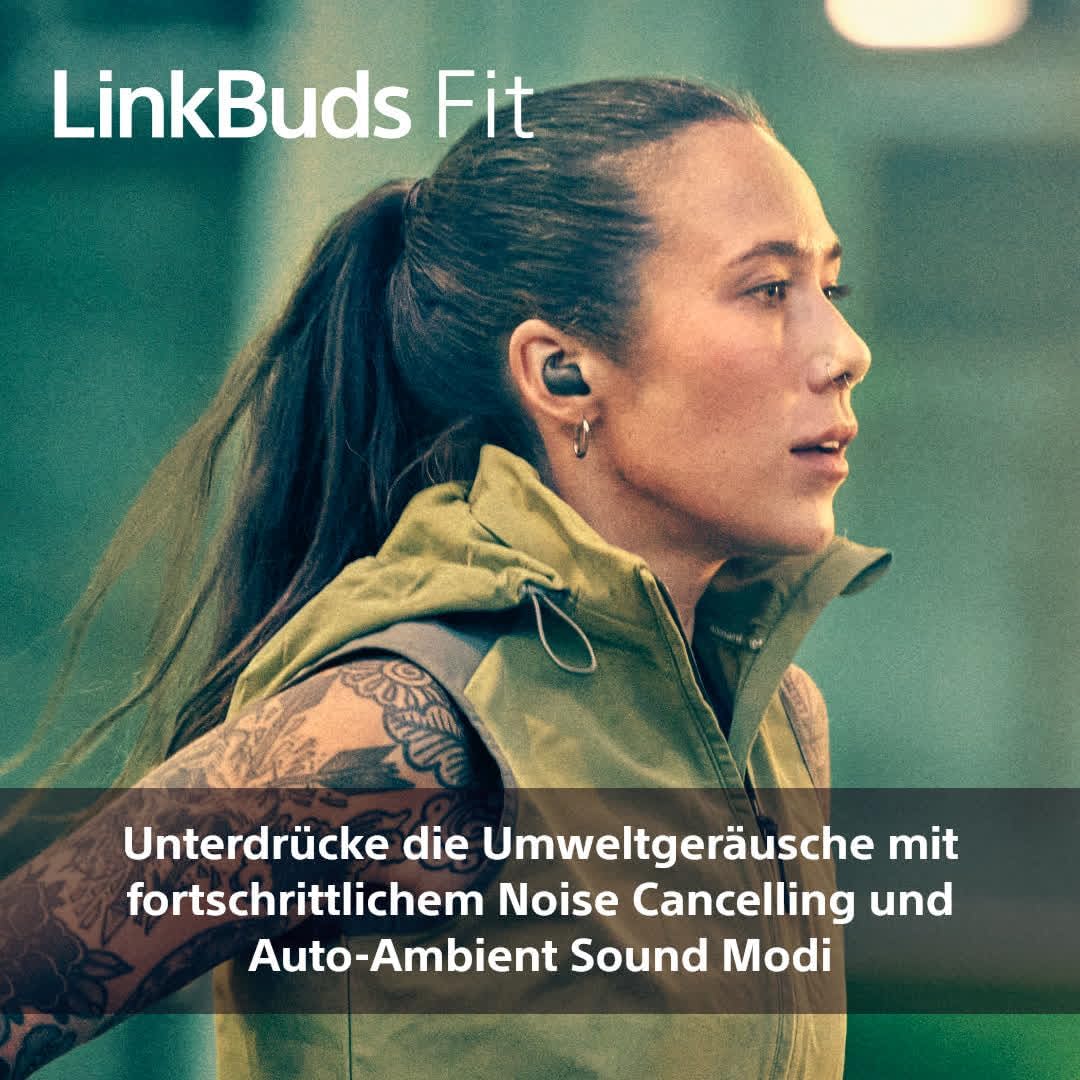 Sony LinkBuds Fit - Kabellose Noise Cancelling Bluetooth Earbuds - Komfortabel, leicht, Hi-Res-Sound