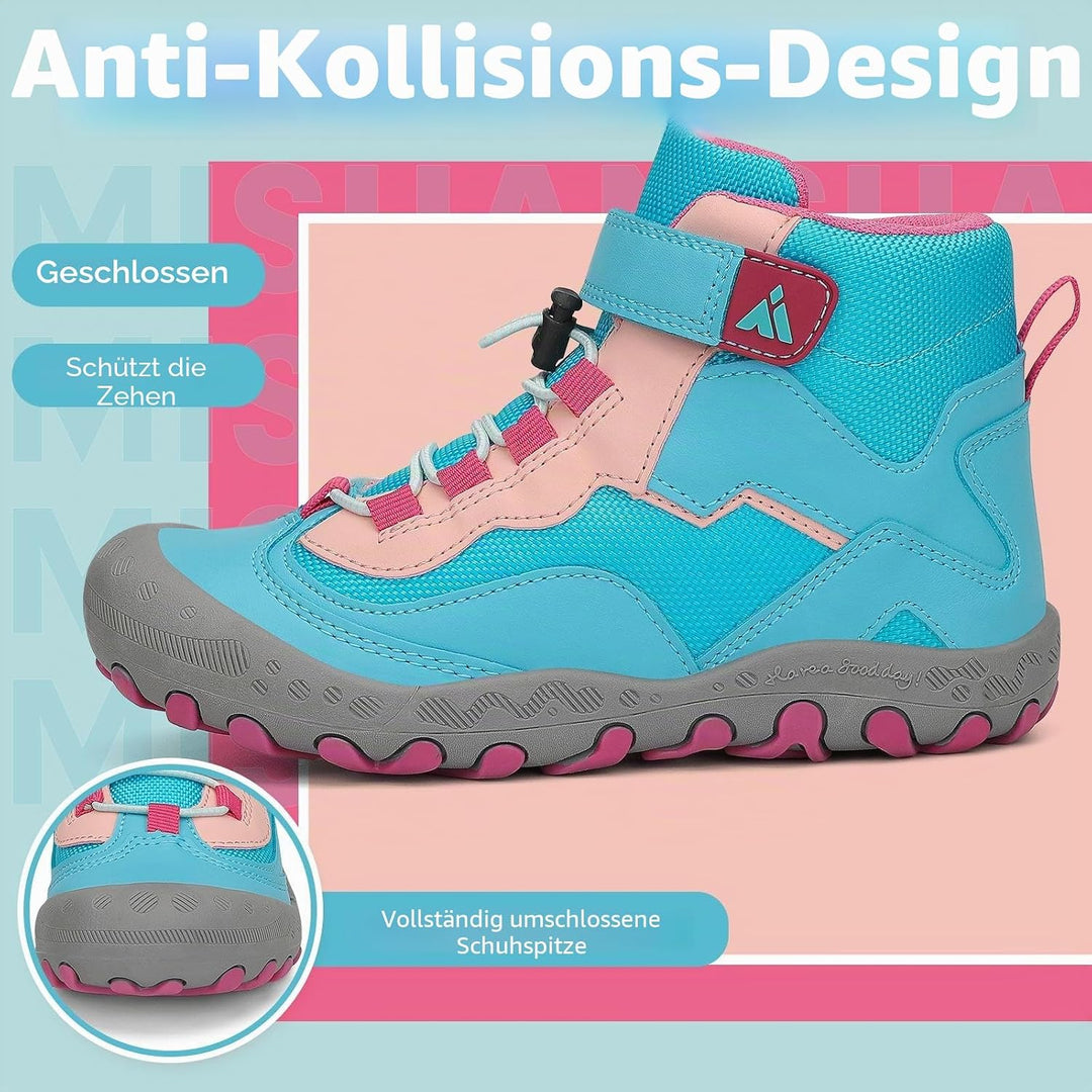 Mishansha Wanderschuhe Jungen Trekkingschuhe Mädchen rutschfest Outdoor Kinder Wanderstiefel 24-38 2