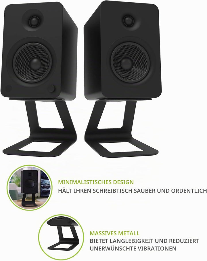 Kanto SE6 Elevated Desktop Speaker Stands for Large Bookshelf Speakers & Full-Size 5”-7” Studio Moni