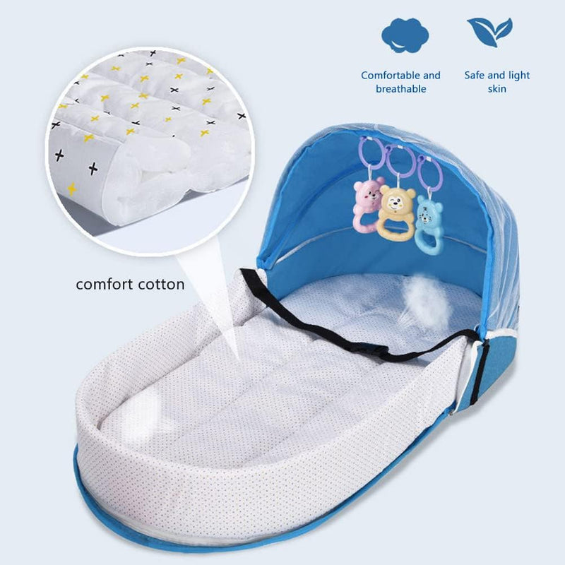 PUNELE Reisebett Baby, Reisebett Baby mit Matratze, Baby Tragbares Reisebett, Babybett Wickeltasche,
