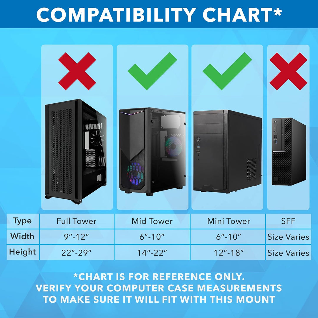 Mount-It! CPU Untertischhalterung – Computerturm-Wand- und Untertischhalterung, um 360 Grad schwenkb