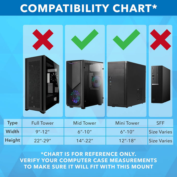 Mount-It! CPU Untertischhalterung – Computerturm-Wand- und Untertischhalterung, um 360 Grad schwenkb
