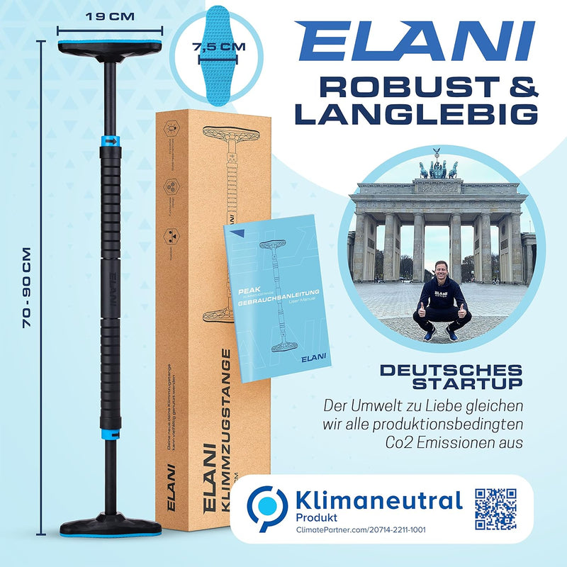 ELANI – Robuste Klimmzugstange für Türrahmen ohne Schrauben mit innovativer Gewindesperre für sicher