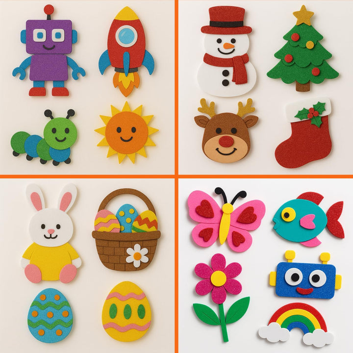 OFITURIA 100 Blatt Moosgummi Set, Bunte Farben, Format 20x30 cm – Ideal für Bastelprojekte, DIY, Sch