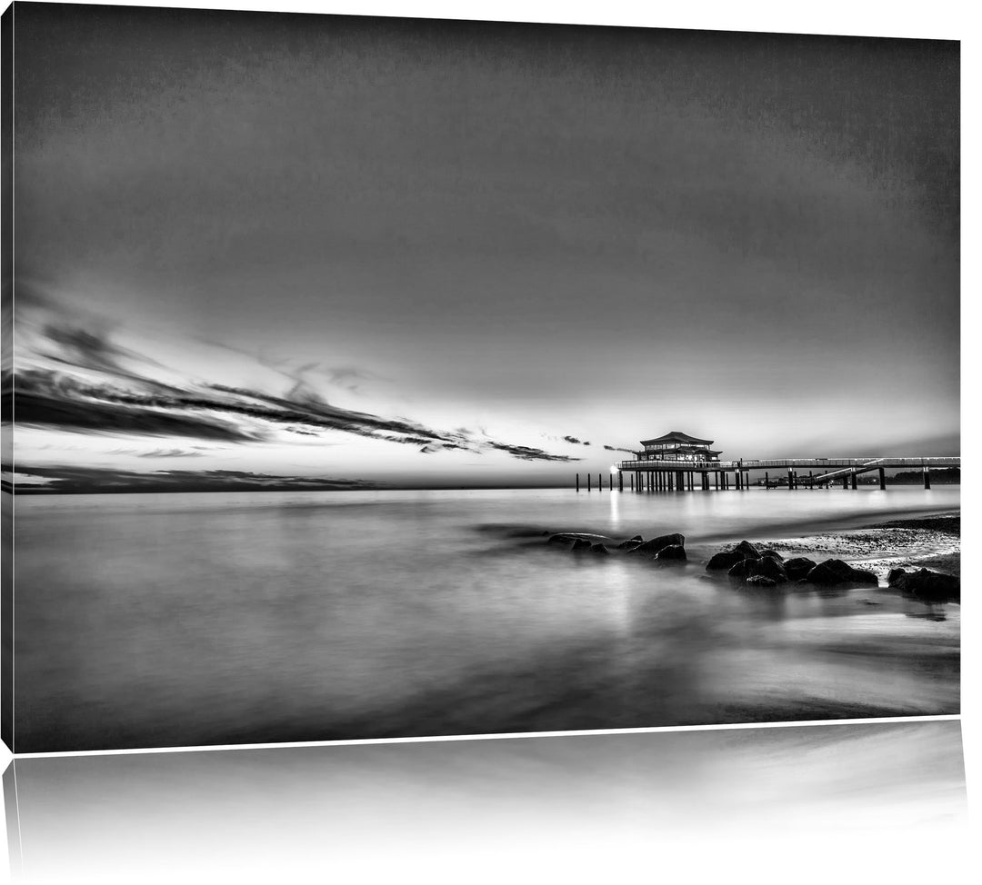 Pixxprint Timmendorfer Strand als Leinwandbild/Grösse: 100x70 cm/Wandbild/Kunstdruck/fertig bespannt