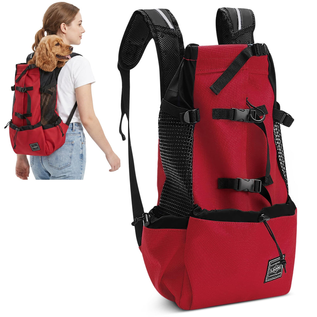 ALLSOPETS Hunderucksack Tragetasche Verstellbar für Kleine Mittelgrosse Hunde, Haustier Rucksack zum