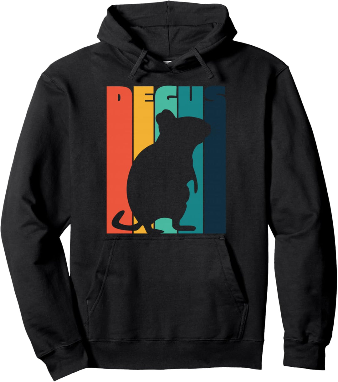 Octodon Degus Spruch Vintage Silhouette Retro Degu Pullover Hoodie