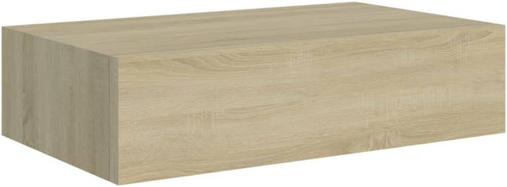Schubladenregal 40x23,5x10 cm 2 Pcs MDF, Metall Eichefarben Wandschrank Mit Schublade Mit Schublade