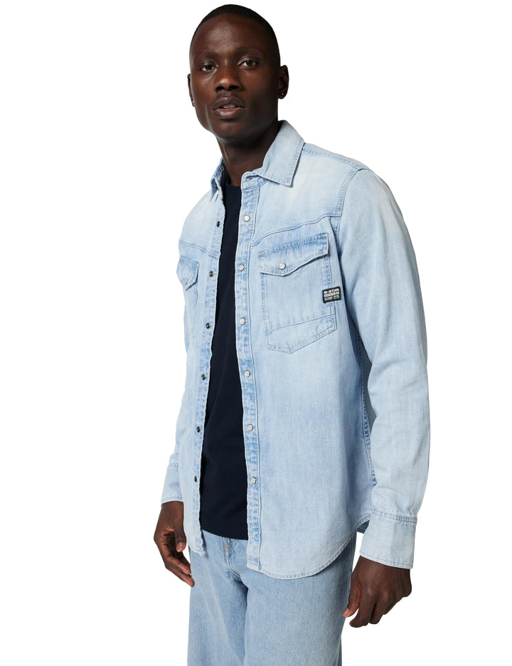 G-STAR Herren Slim Denim Hemd Shirts XS Blau (Sun Faded Blue Mist D23616-d252-g342), XS Blau (Sun Fa