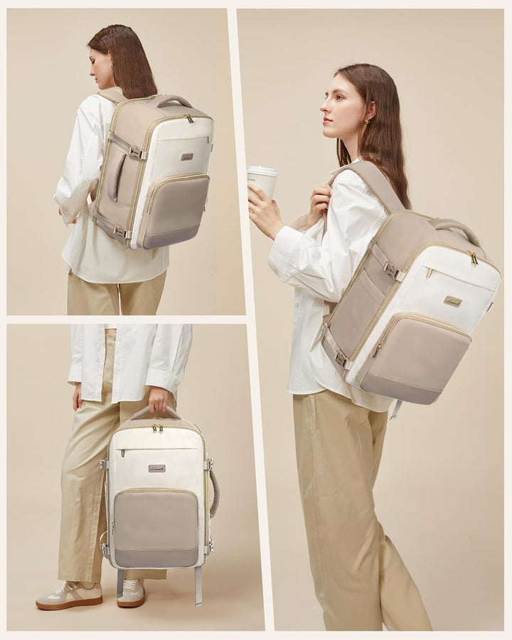 LOVEVOOK Handgepäck Rucksack, 17.3 Zoll Rucksack Handgepäck Flugzeug, Gross Reiserucksack Damen Spri