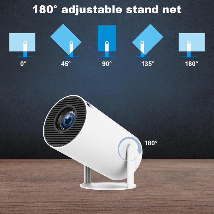 aquota Mini Beamer 4k 160 ANSI Lumen 4K Tragbarer Projektor Dual Band Wifi6/BT5.0, Beamer Handy 180°