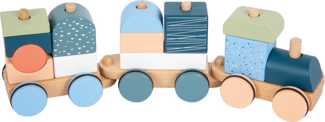 small foot Holzzug „Arctic“ aus FSC 100%-zertifiziertem Holz, Steck- und Stapelspiel, für Kinder ab