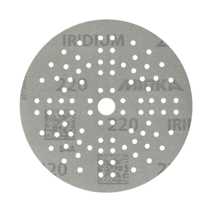 Mirka Iridium Premium-Schleifpapier Ø 125mm Klett 89-Loch, Korn 220, 100 Stk / Zum Schleifen von Lac
