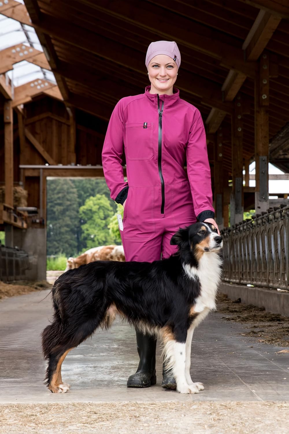 hairtex Overall Damen - Arbeitsoverall - Schützt vor Gerüchen, Wasserresistent, Atmungsaktiv M berry