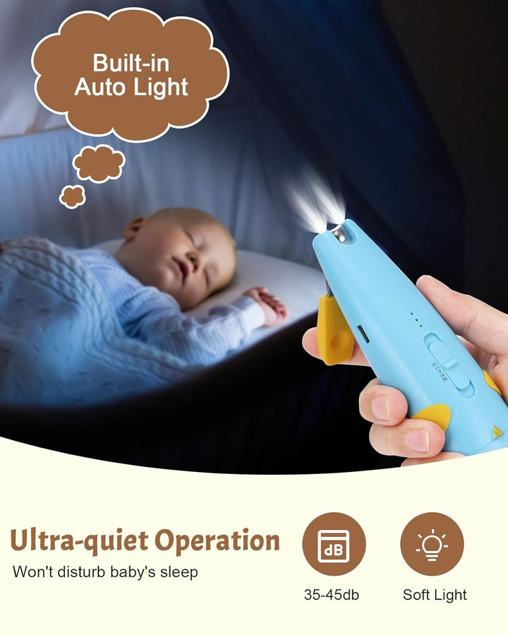 Lictin Elektrische Nagelfeile, 15 in 1 Elektrische Nagelfeile Baby, Nagelfeile Elektrisch mit Licht,