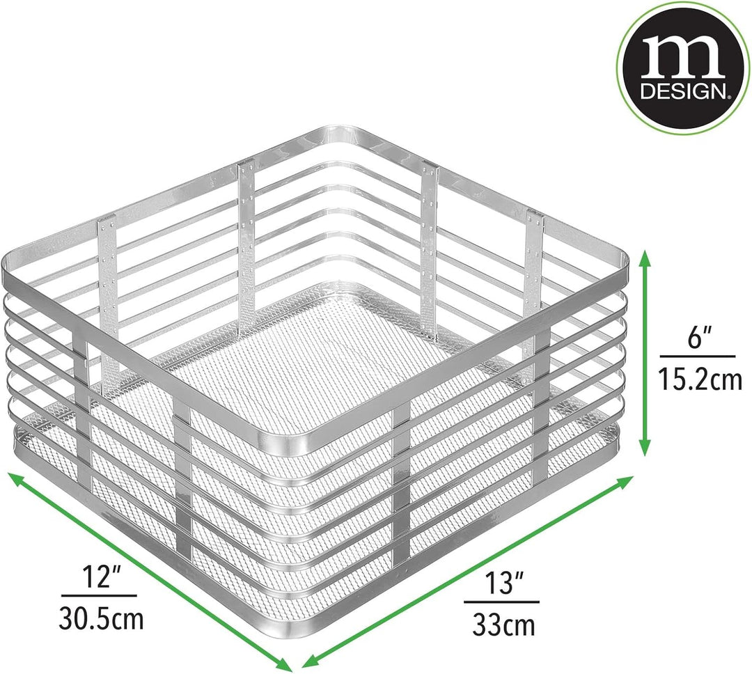 mDesign Stahldraht-Aufbewahrungskorb für die Küche, für Speisekammer, Schrank, Schrank, Organisation