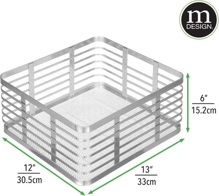 mDesign Stahldraht-Aufbewahrungskorb für die Küche, für Speisekammer, Schrank, Schrank, Organisation
