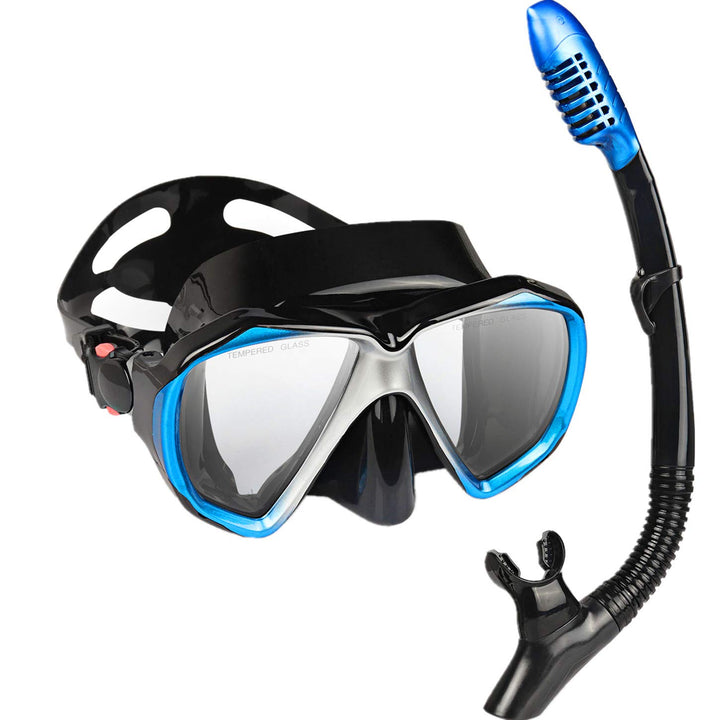 Taucherbrille für Erwachsene mit Anti-Nebel Schnorchelmaske, Schwimmmaske gehärtetem Glas und Nasena