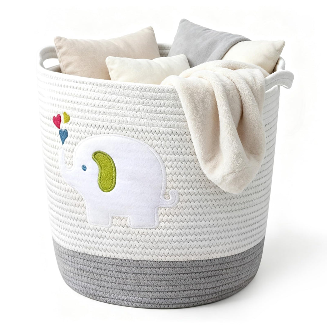 Aufbewahrungskorb Kinderzimmer Wickeltisch Organizer für Babys Kinder Spielzeug Korb, Elefanten-Deko