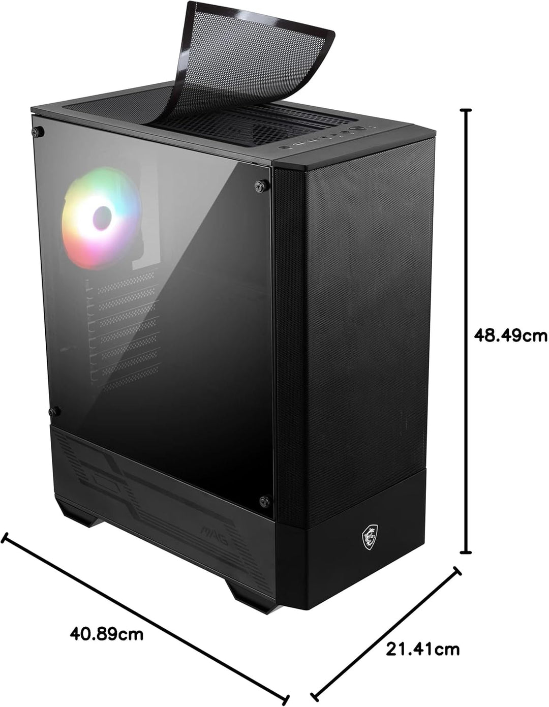 MSI MAG Forge 111R Mid-Tower ATX Gehäuse (2X USB 3.0 Anschluss, 1x 120mm A-RGB Fan mit Controller im