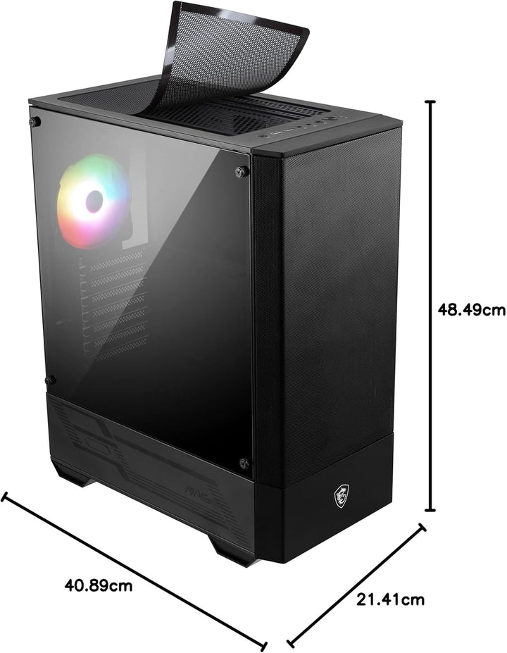 MSI MAG Forge 111R Mid-Tower ATX Gehäuse (2X USB 3.0 Anschluss, 1x 120mm A-RGB Fan mit Controller im