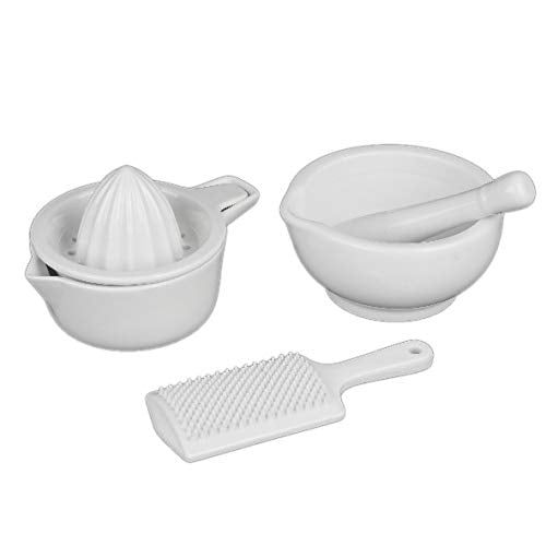 Holst Porzellan KPP SET 3 Porzellan Orangen- und Grapefruitpresse Set 3-tlg. Mörser, Saftpresse, Rei