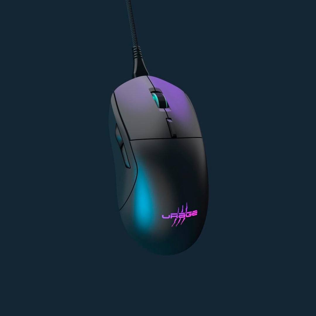 uRage Gaming-Maus mit Kabel „Reaper 250“ (Rainbow LED, ultra leicht, Rechtshänder, 6 programmierbare