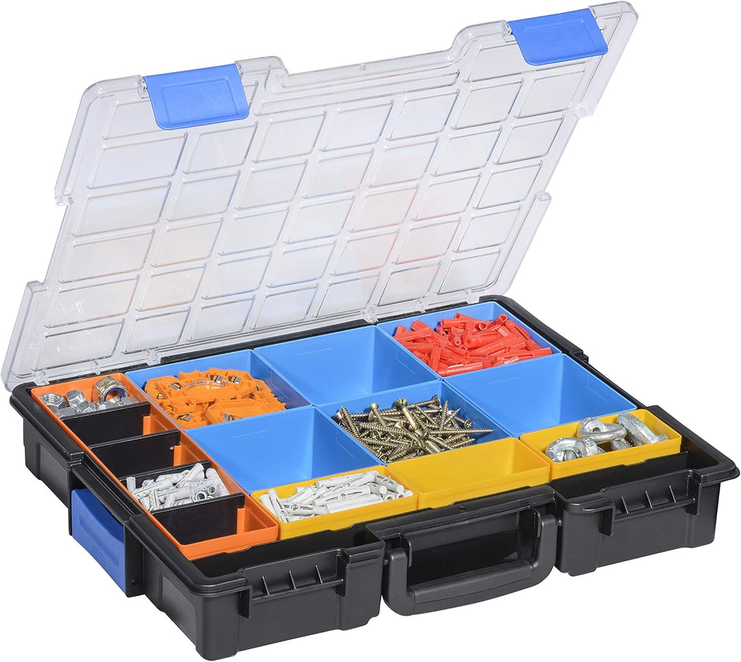 allit Kleinteilekoffer 454220 mit Verbindungsclips, herausnehmbaren Boxen und hochschlagfestem Decke
