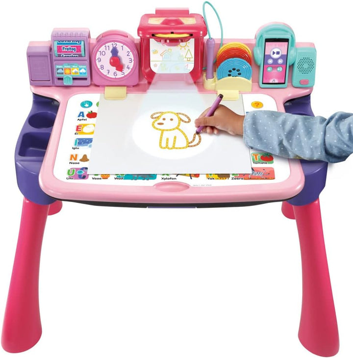 VTech 80-540954 5-in-1 Magic Desk pinker Gaming-Schreibtisch, deutsche Sprache Lila/Pink, Lila/Pink