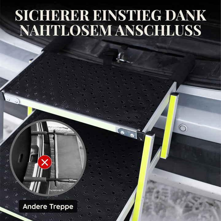 Hundetreppe Auto Klappbar - Hundetreppe Grosse Hunde - Leuchtende Leitmarkierung - Gelenkschonende E