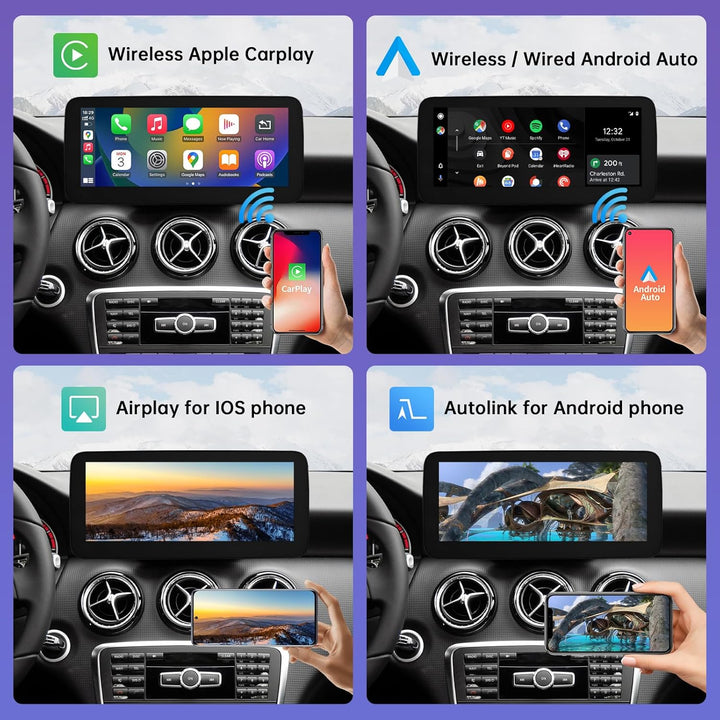 Road Top 10,25 Zoll Autoradio Drahtloses CarPlay Android Auto Touchscreen für Mercedes Benz A/CLA/GL
