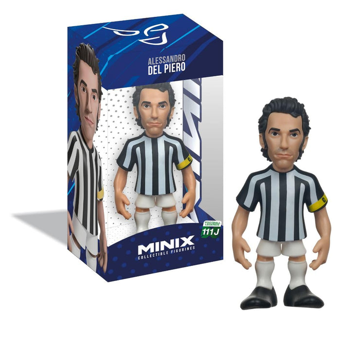 MINIX - Fussballlegenden #111J - Juventus - Del Piero - Sammlerfigur 12 cm Schwarz, Schwarz