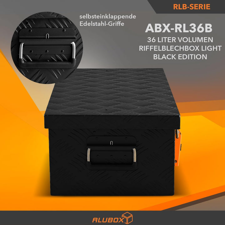 alubox Werkzeugkiste Riffelblech ABX-RL36B Aluminium 1,5mm Werkzeugkiste leicht und robust 36 Liter