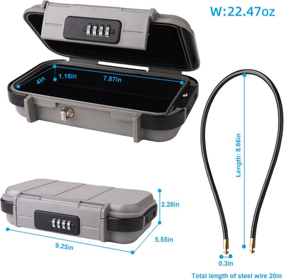 NBYT Tragbarer Safe Box, Zahlenschloss Code, wasserdichter Anti-Diebstahl-Mini-Reisesafe mit abnehmb