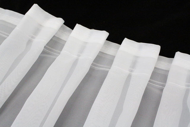 EASYHomefashion Fertiggardine nach Mass Voile Store weiss, massgefertigt, halbtransparent mit FLACHF